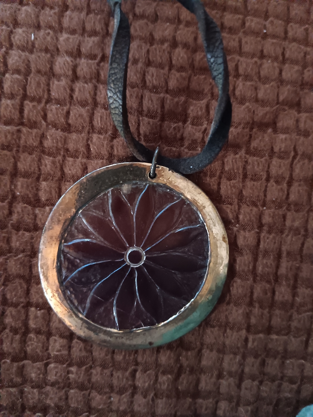Handcrafted Black Glass Petal Pendant Necklace
